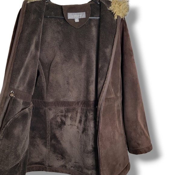 Liz Clairborne Faux Suede/Fur Coat Size Medium (8/10)‎ - Picture 8 of 11